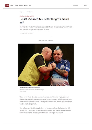 SRF: Beisst «Snakebite» Peter Wright endlich zu?